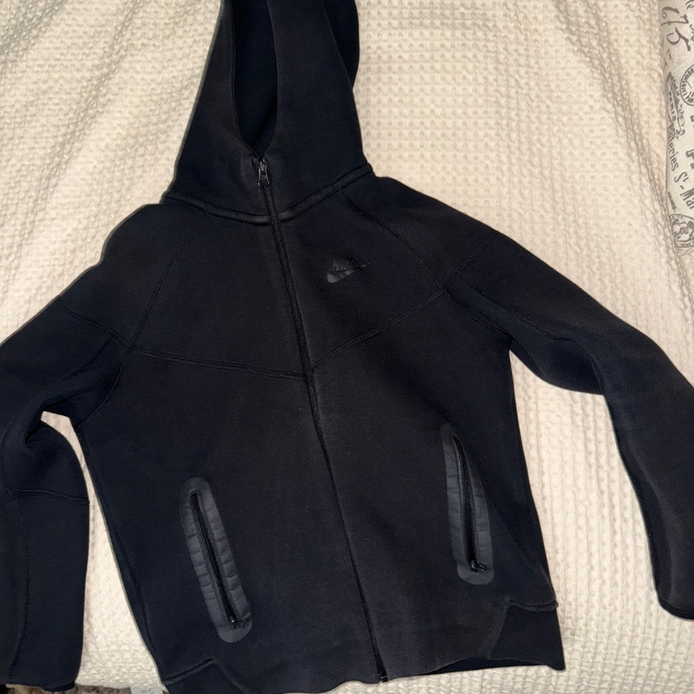 Nike Tech Big Kids Black Zip-Up Hoodie